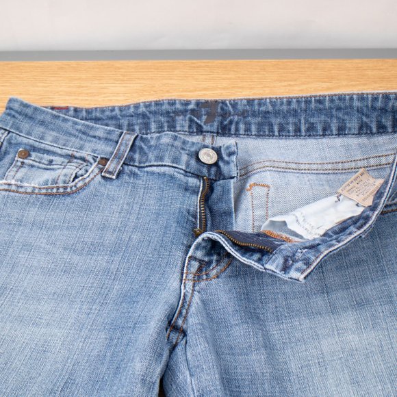 7 For All Mankind A Pocket Bootcut 27 (29 X 30) Women's Denim Jeans Raw Hem - Picture 10 of 11